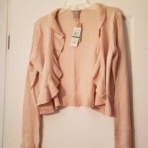 Beautiful Blush color, light weight sweater made of 70% cotton 30% silk .